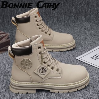  Giày Bonnie Cathy.Nam. Giày bốt Martin nam dày dặn và mùa đông. Giày bốt dụng cụ chống trượt đế dày cao. Giày đi bộ đường dài thời trang sang trọng 