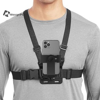 Maxgepc Điện Thoại Di Động Ngực Gắn Dây Đeo Giá Đỡ Điện Thoại Di Động Kẹp Hành Động Camera Mới