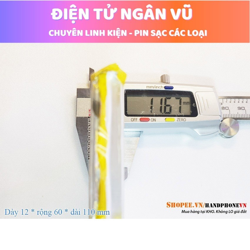 Pin Li-Po 3.7V 10000mAh 1260110 (Li-Polymer) cho pin dự phòng, Laptop, Loa Bluetooth, camera, định v