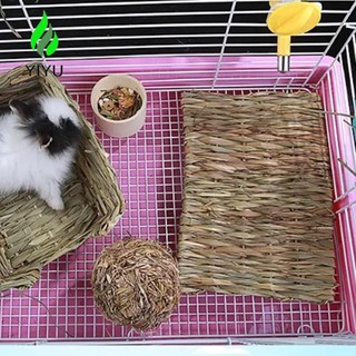 Yiyu Thảm cỏ Rơm 2023 Nhẹ Handmade Di động Phụ kiện thú cưng Giường ngủ Hamster