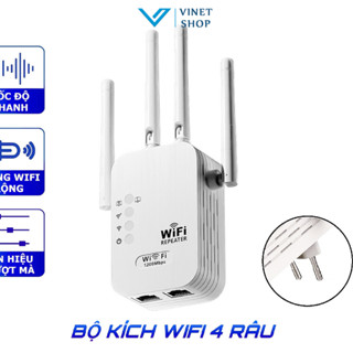Kích Sóng Wifi 4 Râu Ăng Ten Phát Xuyên Tường Chuẩn N Tốc Độ 300mbps Kiêm Router Kích Wifi Siêu Mạnh