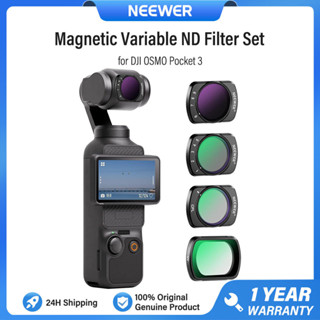 Bộ lọc ND biến thiên từ tính NEEWER 4 gói cho DJI OSMO Pocket 3, UV CPL ND2-32 ND64-512 VND Bộ lọc khuếch tán sương mù đen