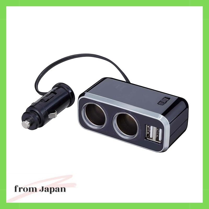 Napolex Fizz Car Cigarette Socket 2 USB Ports 4A 12V Fuse 10A with Power Monitor Angle Adjustment Ta