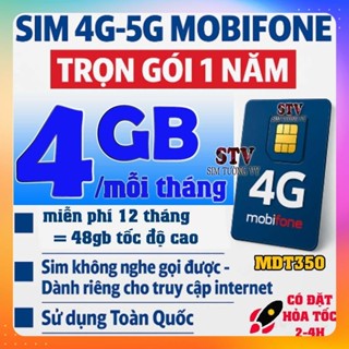 Sim 4G mobifone free 1 Năm không cần nạp tiền chỉ tốn một lần mua sim xài nguyên một năm miễn phí.