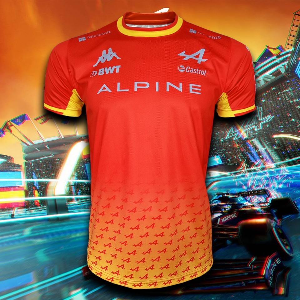 Áo thun Alpine F1 Formula 1 / Baju Microfiber Jersi / Áo thun đua xe