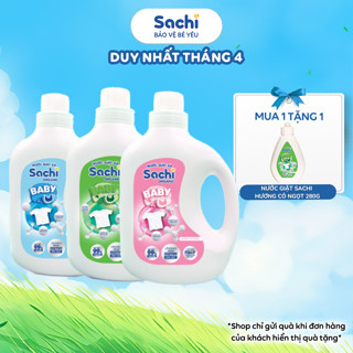 Nước Giặt Xả Cho Bé Sachi Organic Hương Thơm Dịu Nhẹ, Làm Sạch Vết Bẩn, Làm Mềm và Giữ Bền Màu Vải An Toàn Cho Trẻ Nhỏ
