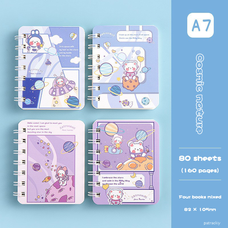 【patrackiy】 A7 Rollover Coil Book Student Small Book Pocket Mini Notebook Di động Notebook Notebook