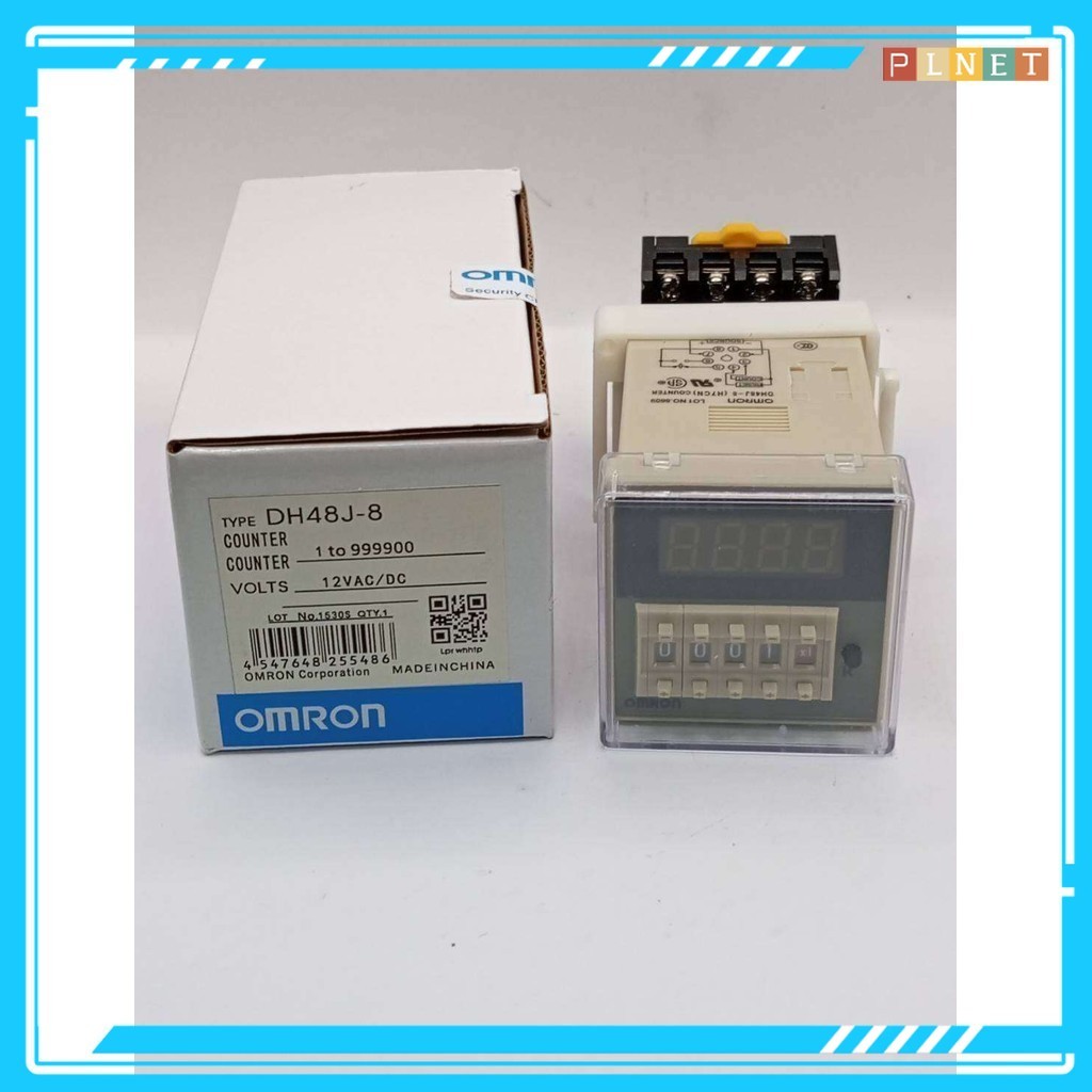 Giao hàng nhanh Bộ đếm kỹ thuật số DH48J-8 (0-9999) Có ổ cắm hiện tại 5A 250VAC Có 12V 24V 220V 12 2