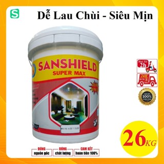 [1Thùng/1Đơn] 26kg Sơn nước SuperMax Siêu Mịn dễ lau chùi trang trí sơn tường trong nhà, decor phòng