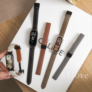 Dây đeo từ tính bằng da cho Mi Band 9 8 NFC Dây đeo đồng hồ cho Xiaomi Band 7 6 5 4 3 Vòng tay Correa cho Xiaomi Mi Band 9 Dây đeo cổ tay