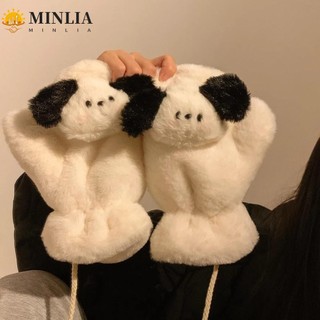 Bộ khăn quàng cổ và găng tay IVORYZF, Bộ khăn quàng cổ sang trọng hình gấu trúc mềm dễ thương, Găng tay treo cổ ấm áp chống gió cho chó hoạt hình thời trang cho 2 chiếc / bộ Đi xe đạp