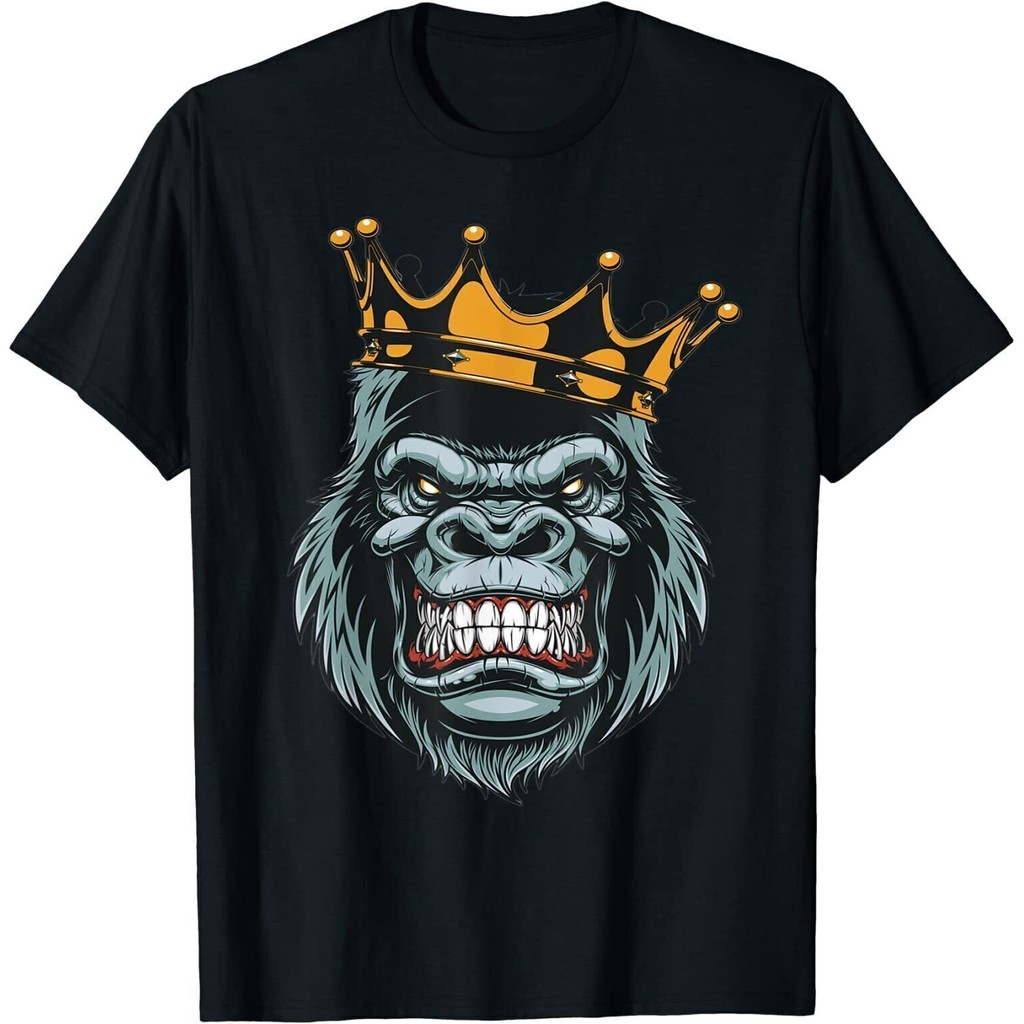 Áo thun Gorilla in hình tốt với Crown Gorilla King Ferocious