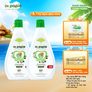 Combo 2 Nước Tắm Thảo Dược Dr Papie Giúp Giảm Mẩn Ngứa Và Rôm Sảy, Hỗ Trợ Làm Sạch, Mát Da Bé - Chai 500ml