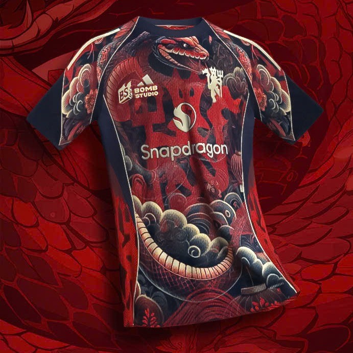 Áo thể thao jersey concept MU họa tiết Snake Devils phiên bản đặc biệt 25-26 - BOMBSHOP [JSY250]