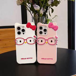 Ốp điện thoại mềm hình 3D dễ thương Hello Kitty cho iPhone 11 12 13 Mini 14 15 16 Pro X XS Max 7 8 6 6S Plus XR 4 4S 5 5S