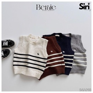 Áo gile len 4 màu họa tiết thêu ngực phong cách hàn quốc cho bé trai 1 đến 7 tuổi Siri kids 24A018