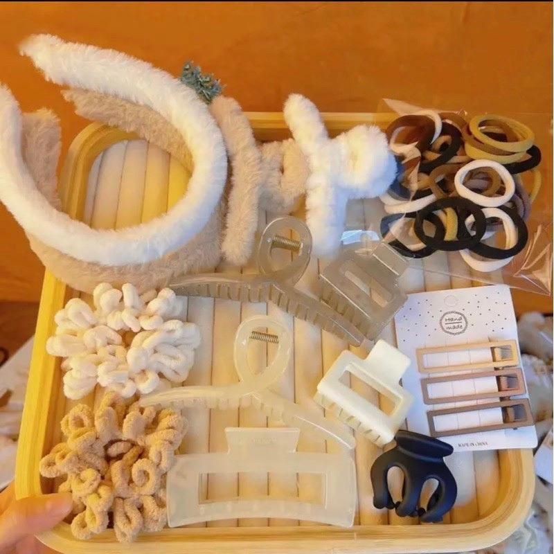 Set Kẹp 35 Món Bao Gồm Kẹp Tóc, Chun Buộc Tóc, Kẹp Lông, Kẹp Màu, Kẹp nhỏ, Bờm Cài Tóc
