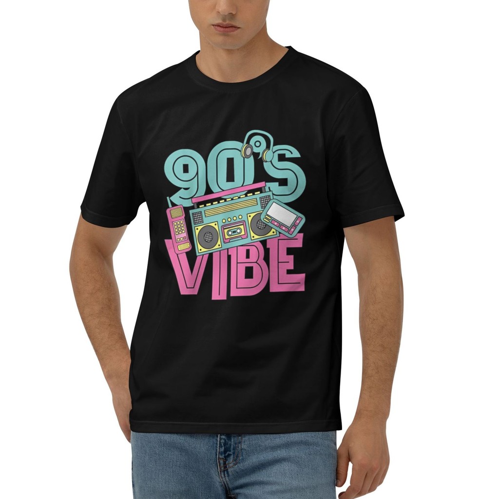 Bán Chạy Nhất Mùa Hè Cotton 90S Vibe Vintage 1990S Âm Nhạc 90S Trang Phục Đảng 90 Áo Thun Cotton