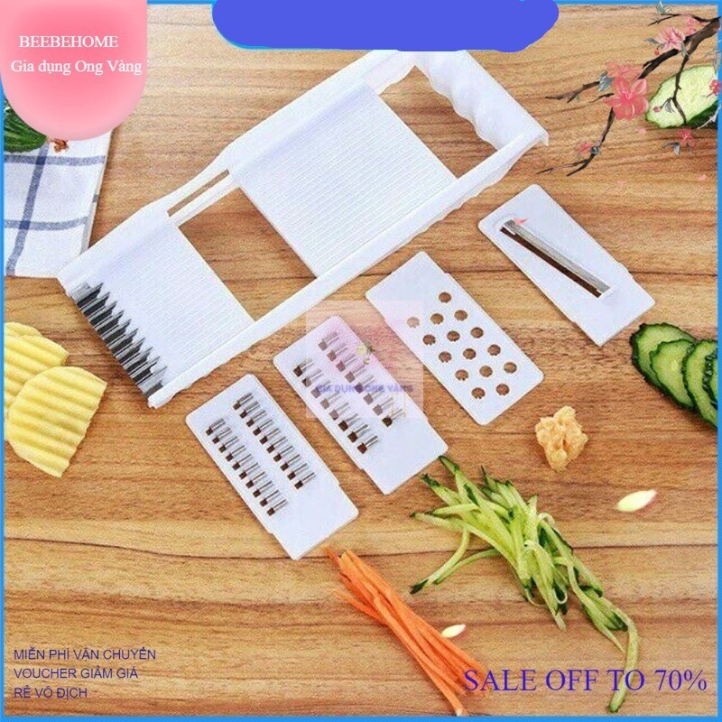 [FREE SHIP] Dụng cụ dao bào rau củ quả trái cây 4 món cao cấp BEEBEHOME - Nạo Bào Sợi Rau Củ Quả Nhà
