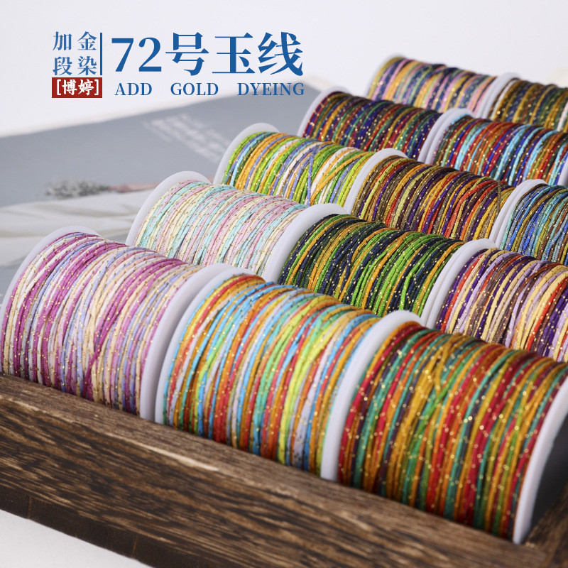 Chất liệu dây thừng vàng mạ 72#, 50m sợi dây bện, bộ dây thừng đầy đủ cho DIY làm vòng tay thủ công