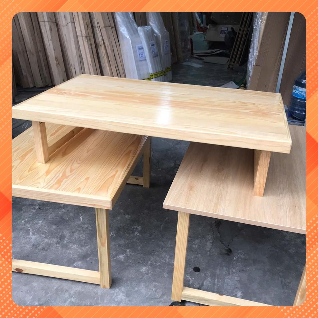 [FreeShip] [Ảnh thật] Bàn gỗ tự nhiên chân cao 50cm bàn ăn kích thước 100x60cm cao 50cm