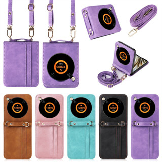 Ốp Điện Thoại Khe Cắm Thẻ Da Cho ZTE Libero Flip A304ZT PC Cứng Cho ZTE Nubia Flip 5G 2024 Vỏ Bảo Vệ