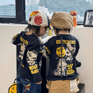 Trẻ Em Cotton Nguyên Chất Dài Tay In Hình Áo Thun 2024 Phong Cách Mới Dạo Phố Hoạt Hình Thời Trang Cho Bé Đáy Áo Sơ Mi Quần Áo Trẻ Em Top Hợp Thời Trang