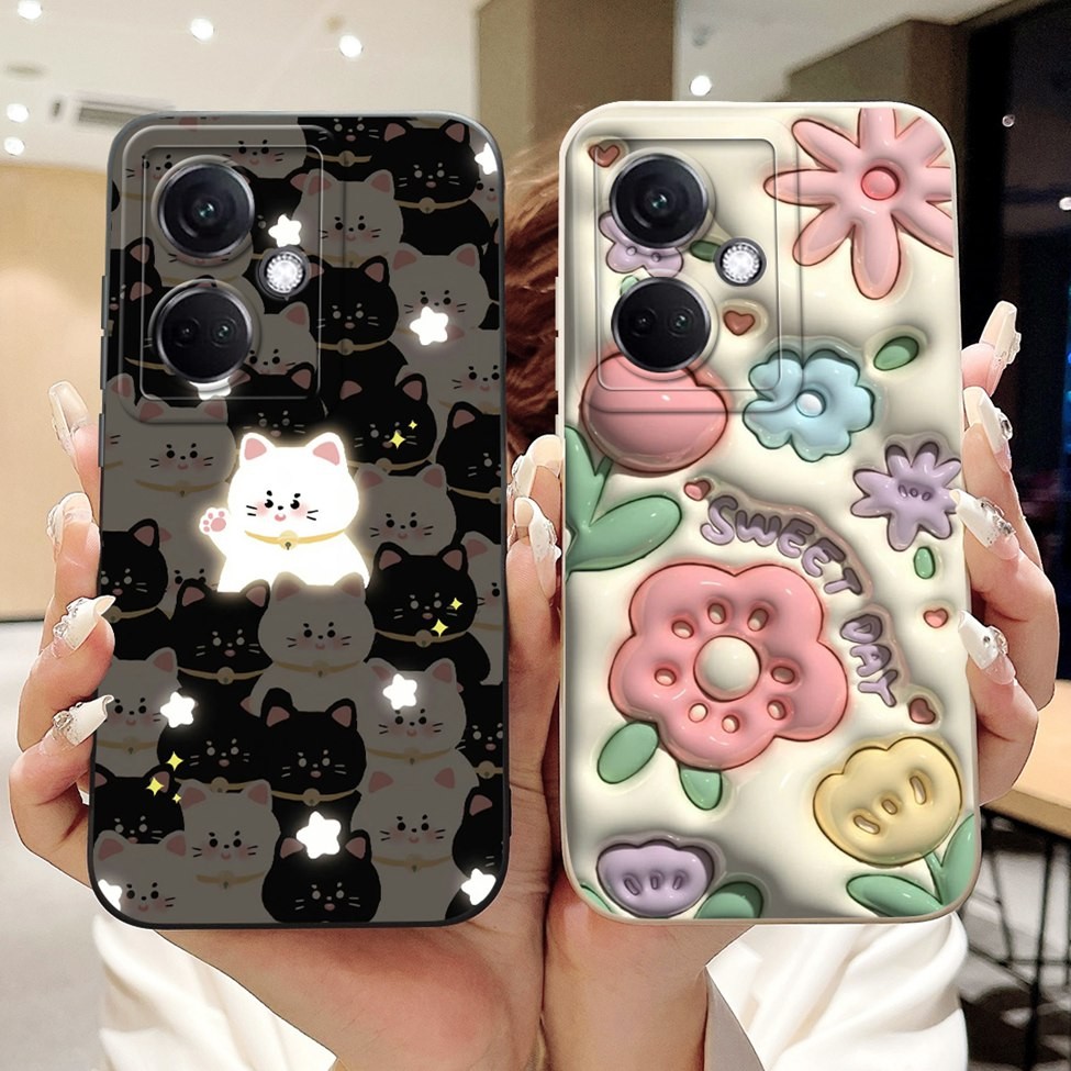 Ốp lưng OnePlus Nord CE3 CPH2569 Thẩm Mỹ Mèo Dễ Thương Thời Trang Ngộ nghĩnh Sơn Silicon Chống Sốc V