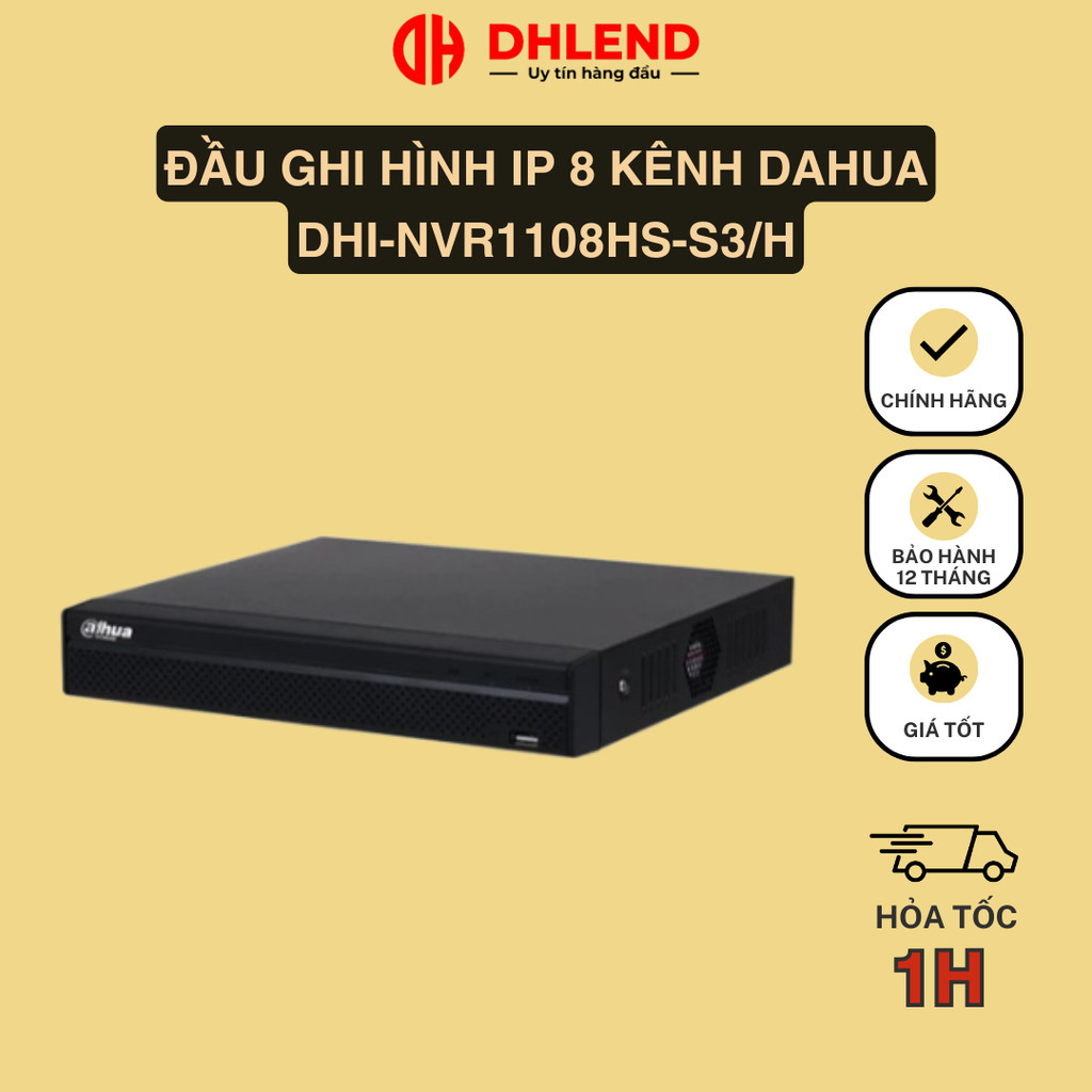 MẪU MỚI - Đầu ghi hình IP 8 kênh DAHUA DHI-NVR1108HS-S3/H - CHÍNH HÃNG