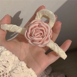 Kẹp tóc hoa hồng bằng vải Camellia Sweet Girl màu hồng