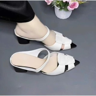 Giày Sục Nữ Quai Ngang ( Sục Đan Rọ ) Mũi Nhọn Gót Cao 5cm Thời Trang Xinh Xắn