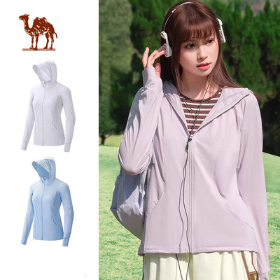 CAMEL CROWN  Thể Thao Ice Silk Chống Nắng Quần Áo Nữ Áo Cardigan Chống Tia Cực tím Quần Áo Nhanh Khô