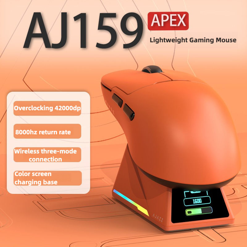 Chuột chơi Game AJAZZ AJ159 Nhẹ 8Khz Đế sạc màn hình màu không dây ba chế độ Thể thao điện tử Macro 
