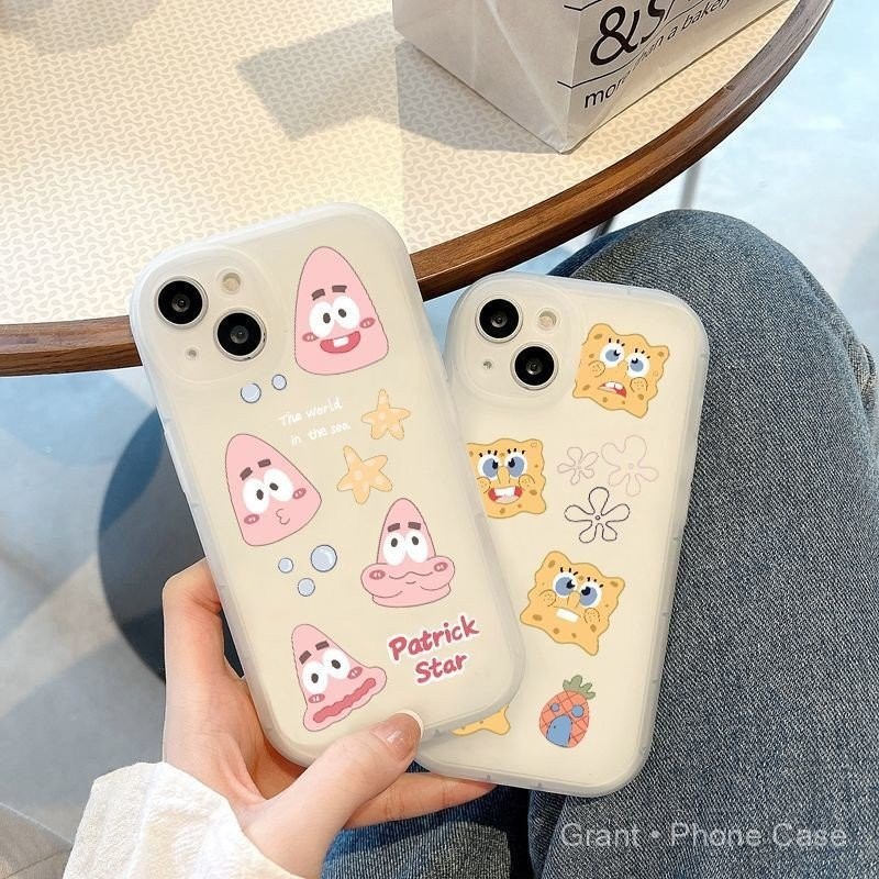 Ốp lưng trong suốt SpongeBob SquarePants Patrick Star với mắt to, tương thích với iPhone 5 5s SE 201