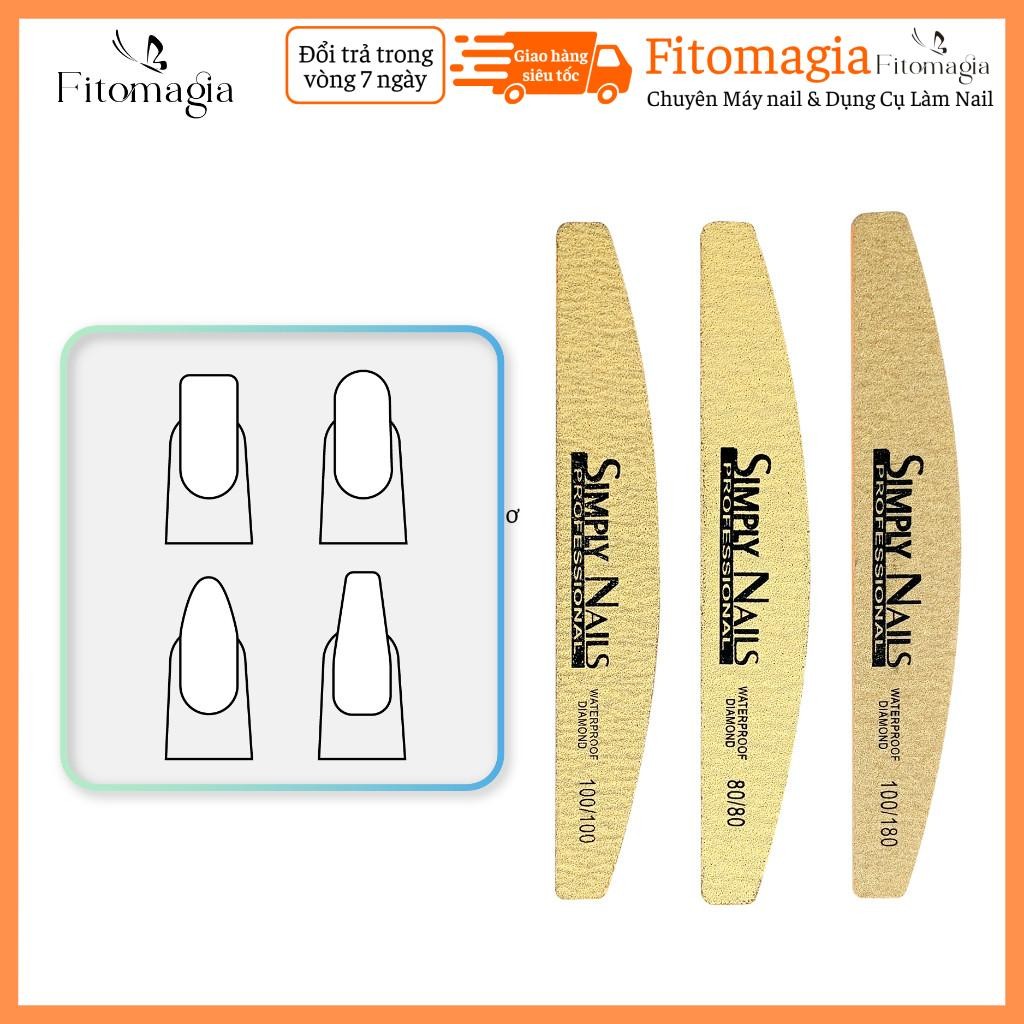[Fitomagia03] Dũa Móng Tay Simply Nails 3 Cấp Độ Nhám Màu Vàng Chuyên Dụng Làm Nail