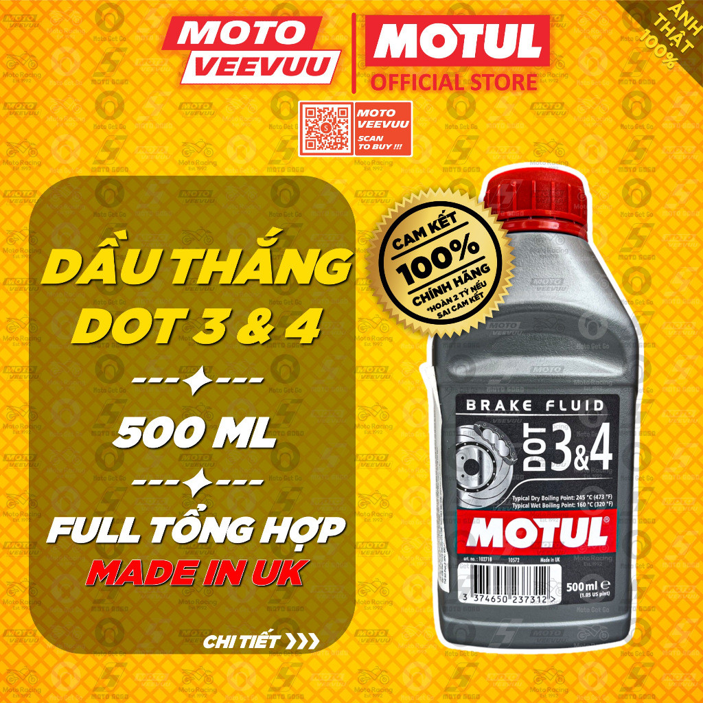 Dầu thắng MOTUL DOT3&4 500ml (Made in UK)