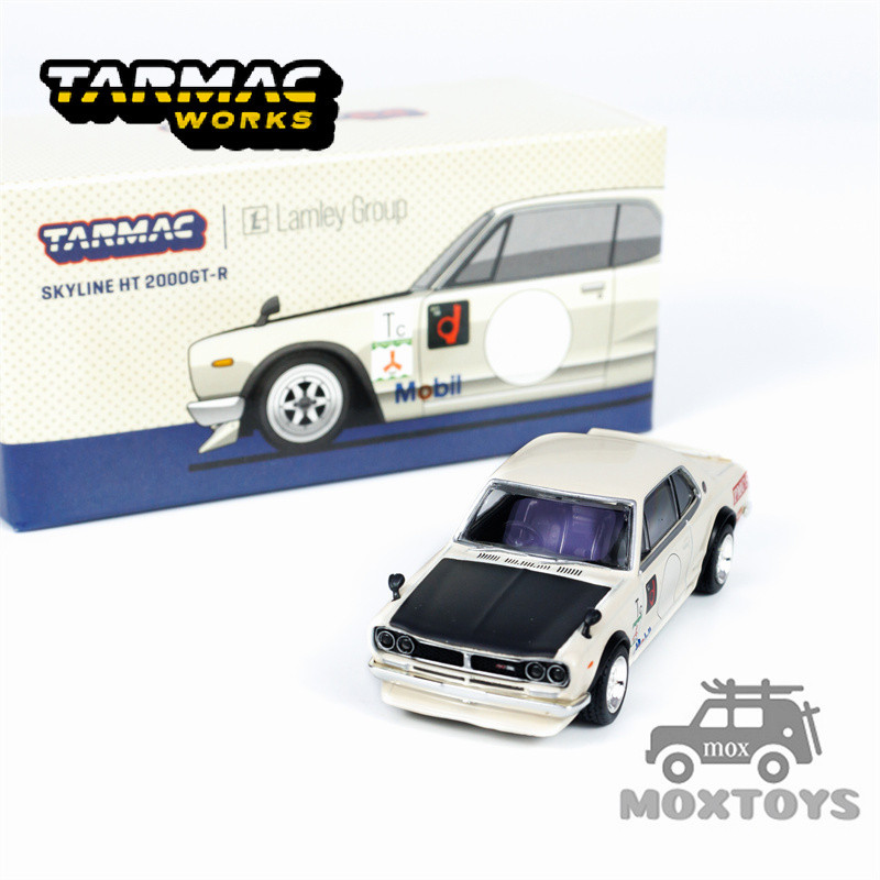 Xe mô hình đúc màu trắng Tarmac Works 1: 64 Skyline 2000 GT-R (KPGC10)