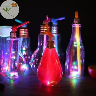 Aosunook 200to500ml Chai hình bóng đèn nhân tạo trong suốt có thể phát sáng cốc uống nước EN
