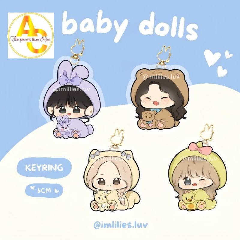 Móc khoá, mô hình Blackpink chibi ver Baby Dolls (HANDMADE)