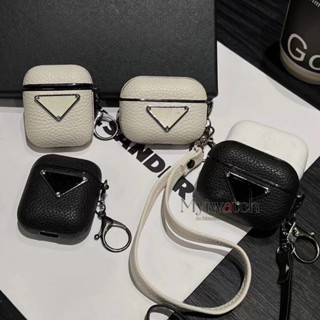 Ốp Da Litchi Tối Giản Cho Apple Airpods 1 2 3 4 rd pro 2 Thiết Kế Giải Trí Thời Trang Hộp Bảo Quản Tai Nghe Bluetooth Cho Airpods pro 2 Có Dây Treo