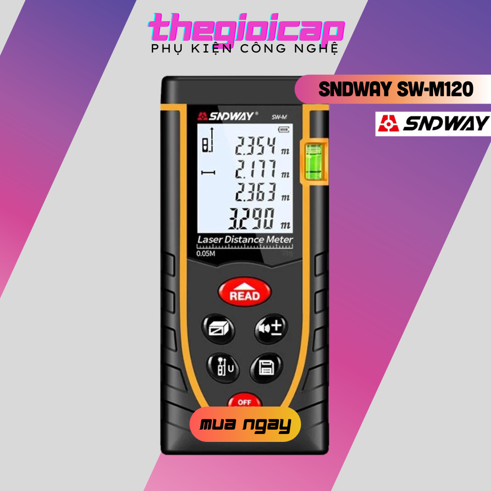 Thước Đo Khoảng Cách Bằng Tia Laser SNDWAY Phạm Vi 120m (SW-M120)