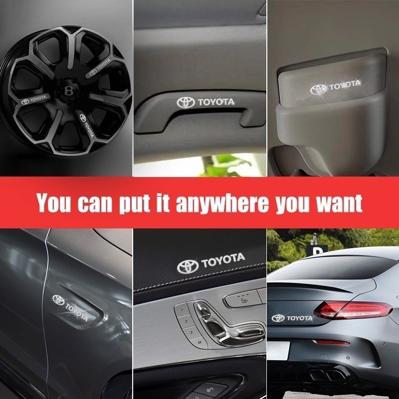Logo Toyota Sáng Tạo Trang Trí Kim Loại Miếng Dán Chống Thấm Nước Cho Xe Toyota Vios Crown Hilux Pas