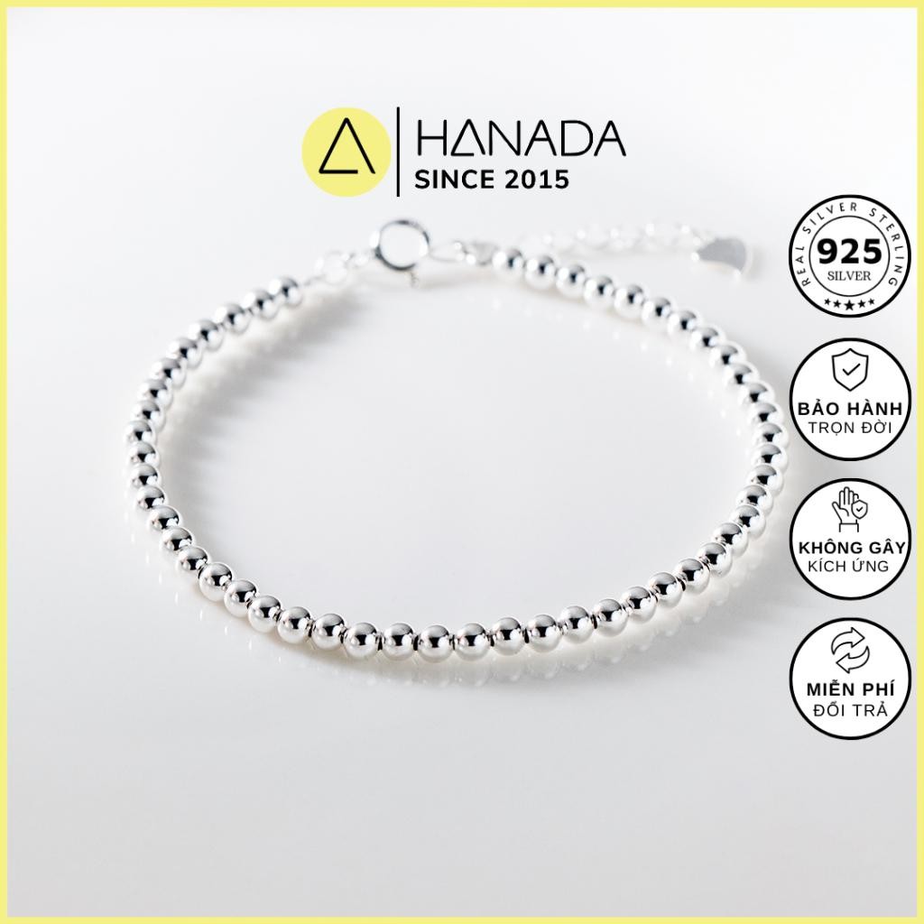 [BẠC 925-BH TRỌN ĐỜI] Lắc Tay Bạc 925 Hanada Bi Tròn 3MM, Vòng Tay Quà Tặng,Mang hằng ngày 1164 F12