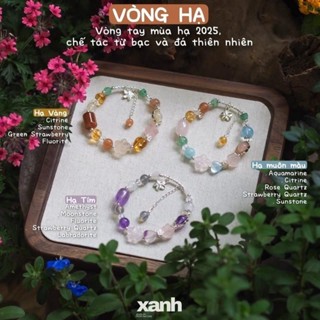  Vòng tay Hạ đá thiên nhiên ngũ hành phong thuỷ mix charm bạc dễ thương nữ tính - Xanh Jewelry 