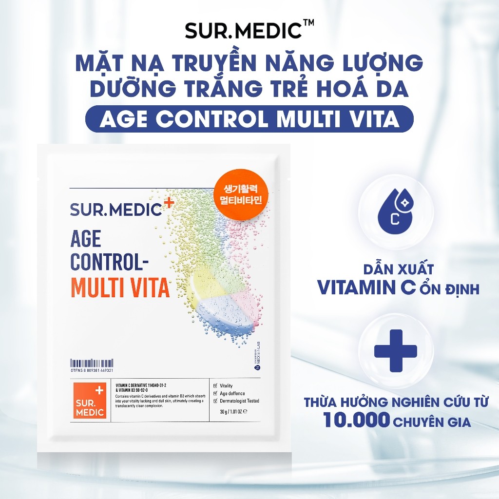 Hộp 10 miếng Mặt Nạ SUR.MEDIC hỗ trợ dưỡng trắng da, phục hồi, cấp ấp toàn diện | BigBuy360 - bigbuy360.vn