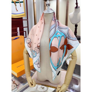 2024 Thương Hiệu Thời Trang Mới Thiết Kế Chữ Cái Họa Tiết Nữ Lụa Vuông Khăn Choàng Khăn Choàng Đầu Cổ Tóc Khăn quàng Cổ Và Quấn Nữ Bandana Khăn Cổ Vuông Khăn Choàng Tân Đen