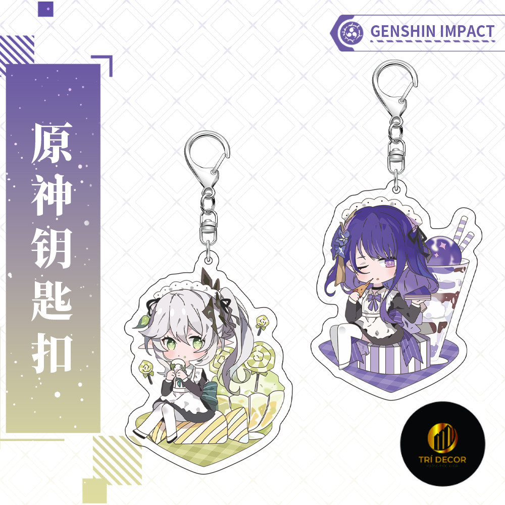 Móc Khoá, Mô Hình Standee Anime Genshin Impact Raiden Shogun Nahida Đáng yêu Trang Trí Bàn Học, Làm 