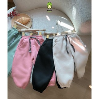 [BÉ 9-27KG] Quần Nỉ Bông Cho Bé Trai, Bé Gái KIMCHIBABY Trơn Basic Bo Gấu, Quần Dài Cho Bé Mặc Thu Đông QD401