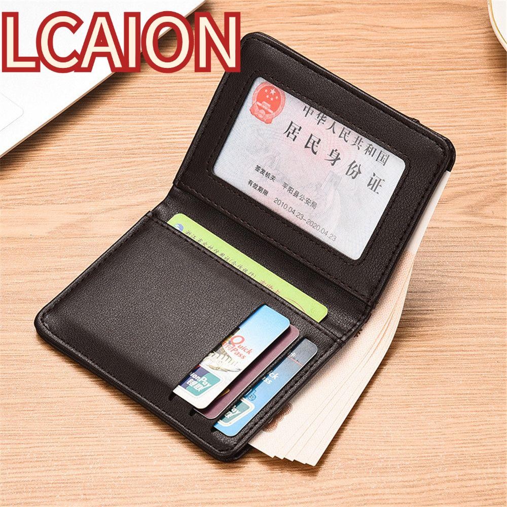 LCAION  business style PU leather men's wallet ultra-thin vertical small wallet