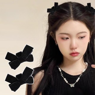 Set 2 Kẹp Tóc Nơ tiểu thư Nhung Đen Kẹp Tóc Bên Hông Phong Cách Công Chúa Mùa Hè [ MÃ B303 ]